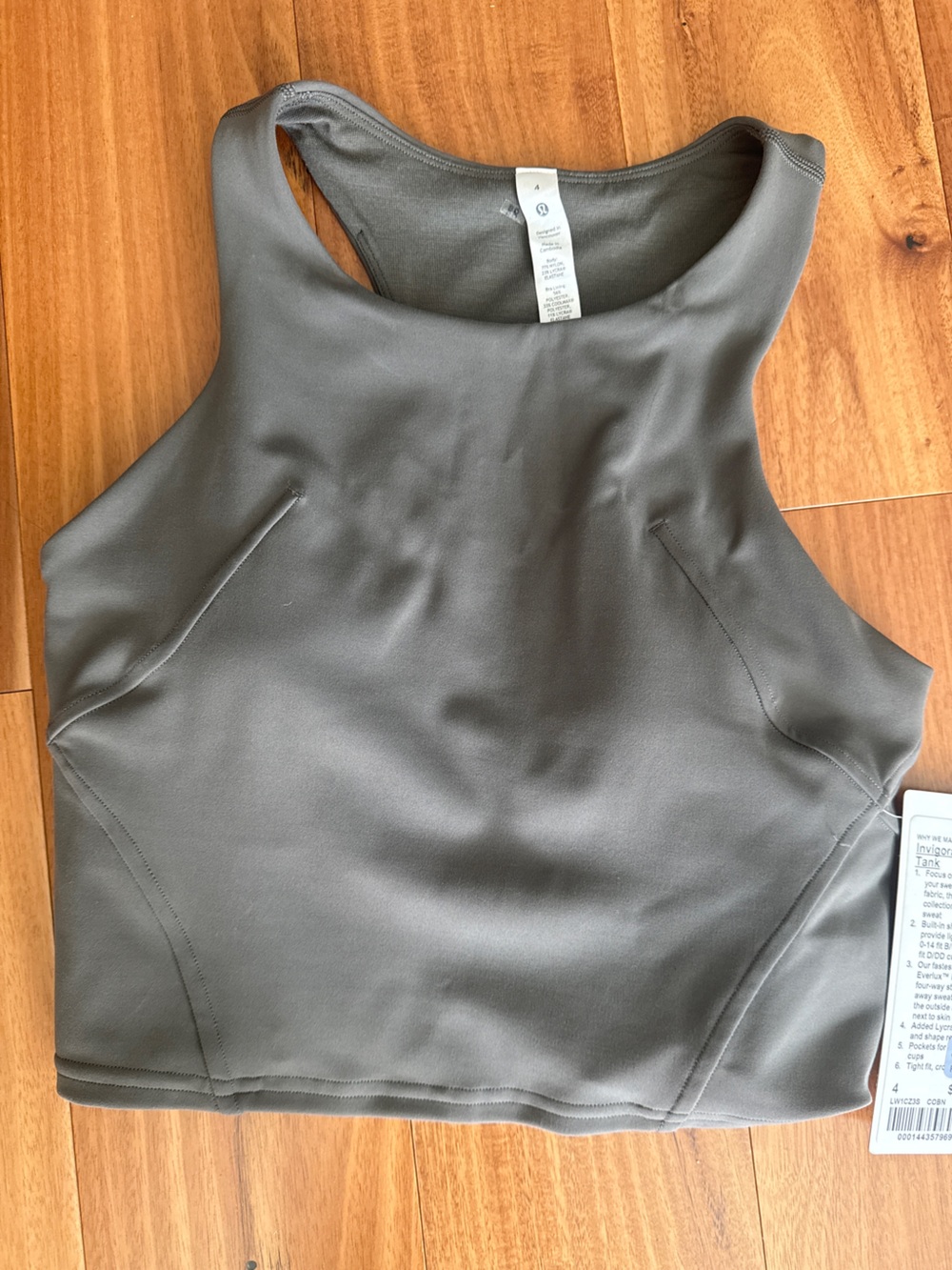 NWT Lululemon sleeveless Olive Green crop Top